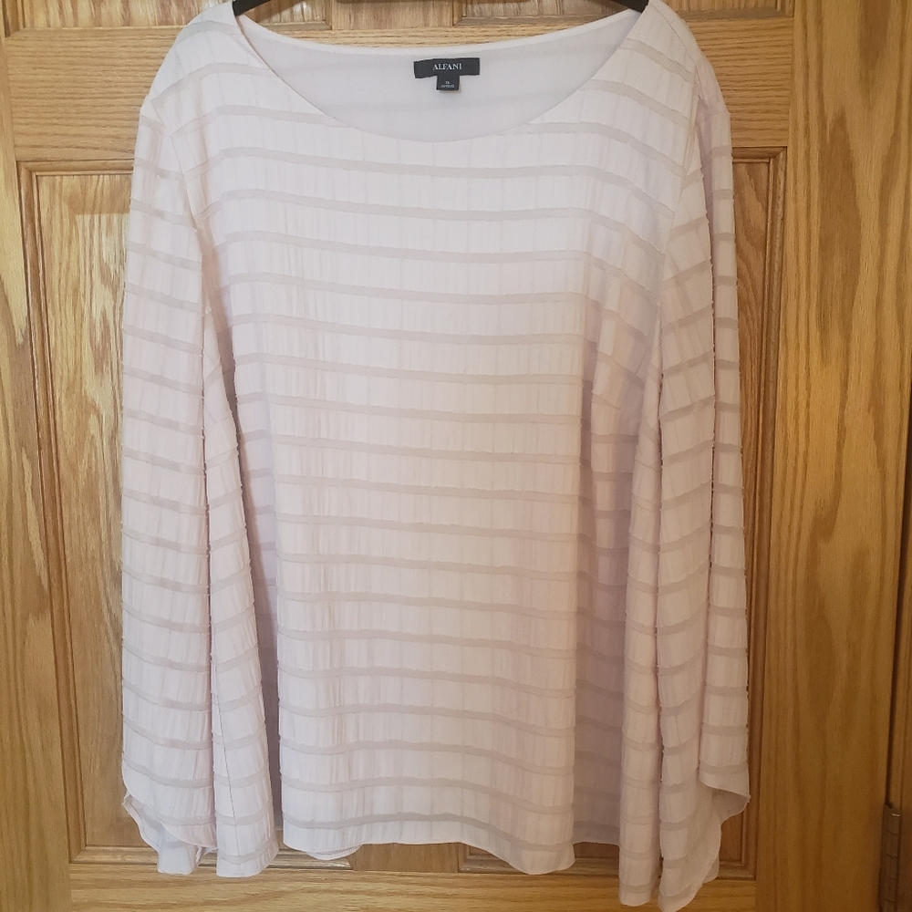 Alfani Women's Light Pink Textured Blouse